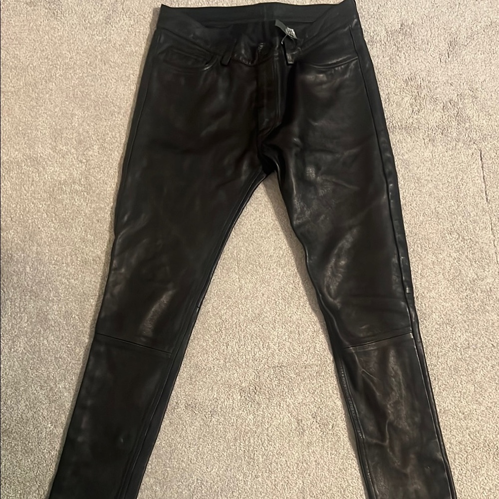 Acne Black Leather Trousers